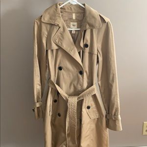 Lands End Canvas khaki trench coat size small